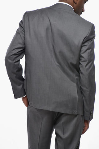 CC COLLECTION Virgin Wool Suit with Peak Lapel
