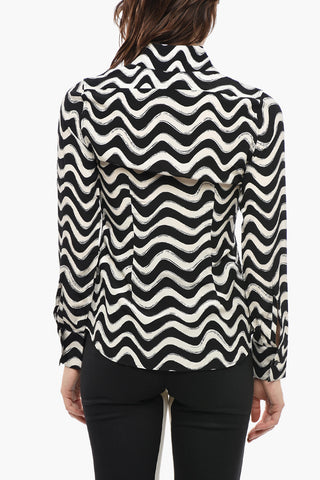 Seidenbluse WILLOW mit Wave-Motiv