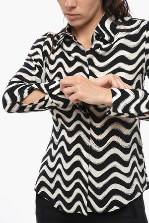 Seidenbluse WILLOW mit Wave-Motiv