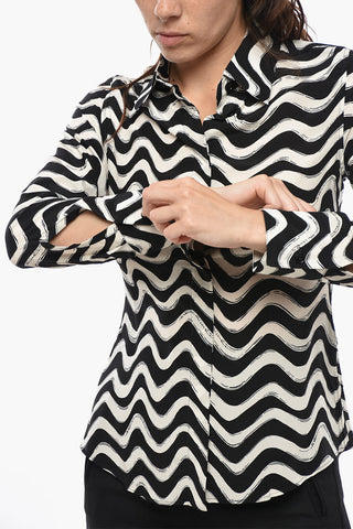 Seidenbluse WILLOW mit Wave-Motiv