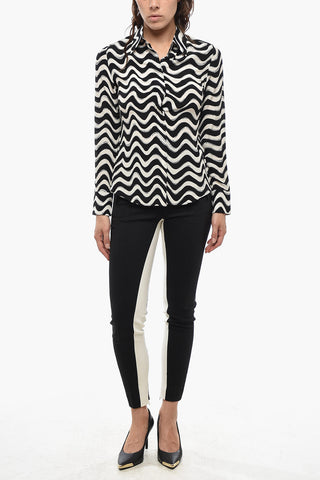 Seidenbluse WILLOW mit Wave-Motiv