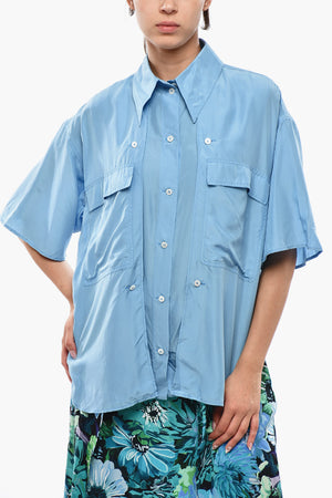 Camicia in Seta con Dettagli Cut Out