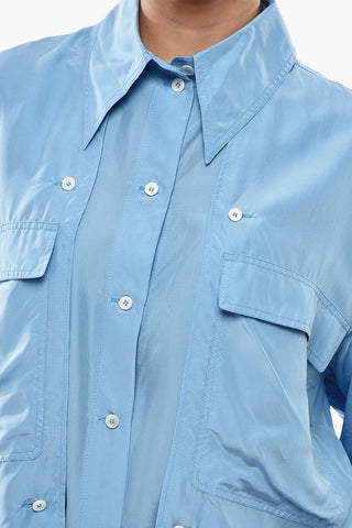 Seidenbluse mit Cut-Out-Details