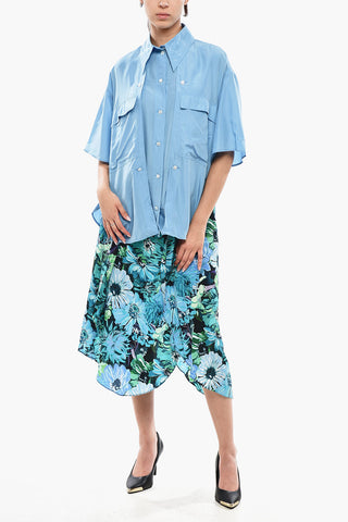 Seidenbluse mit Cut-Out-Details