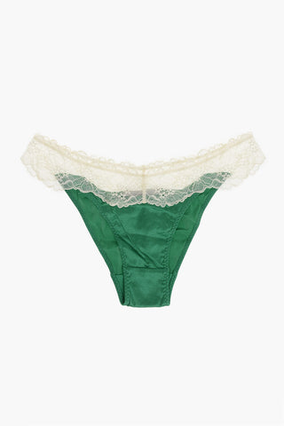 Satin Briefs with Macramé Lace