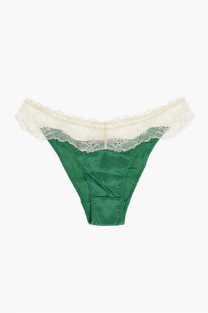 Satin-Slip mit Makramee-Spitze