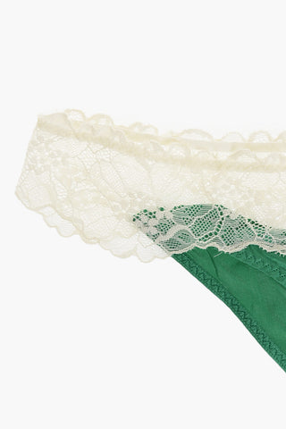 Satin Briefs with Macramé Lace