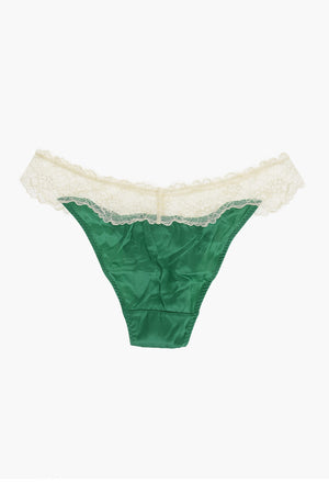 Satin-Slip mit Makramee-Spitze