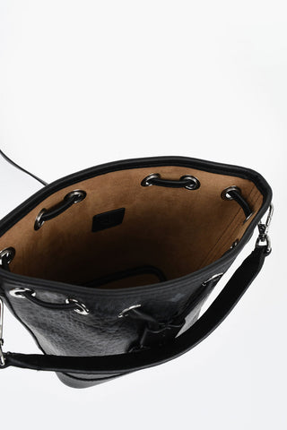 Bucket-Tasche Aus Veganem Leder Mit Allover-Logo