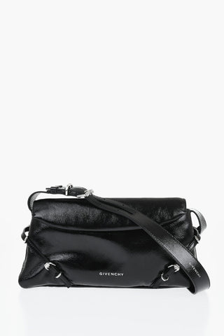 Borsa A Spalla In Pelle Laminata Con Dettagli Fibbie