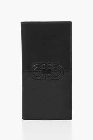 Leather Document Holder with Embossed Gancini Detail