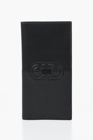 Leather Document Holder with Embossed Gancini Detail