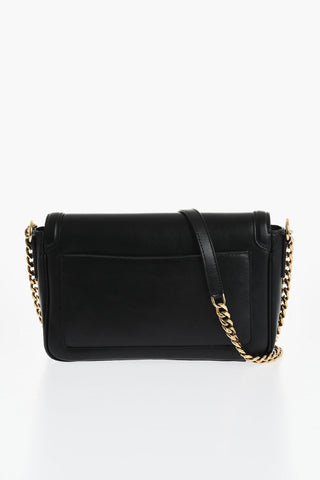 Leather Crossbody Bag With Metal Logo