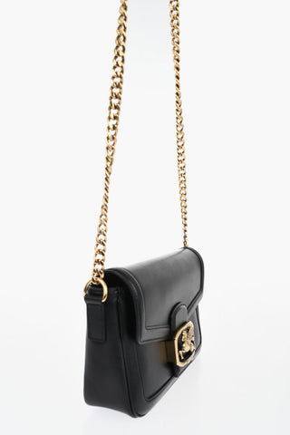 Leather Crossbody Bag With Metal Logo