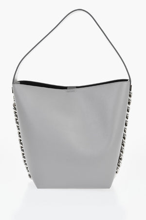 Schultertasche Aus Leder Mit Kettendetail