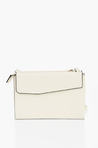 Borsa in Pelle Martellata a Spalla con Chiusura Effetto Dorata