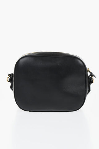Vegan Leather Camera Bag With Logo Shoulder Strap