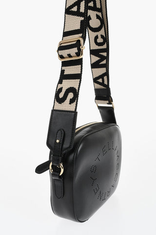 Vegan Leather Camera Bag With Logo Shoulder Strap