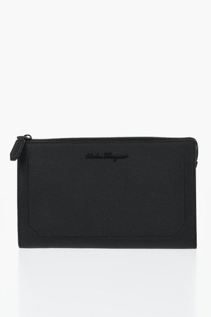 Hammered Leather Clutch with Card-Sized Internal Compartments