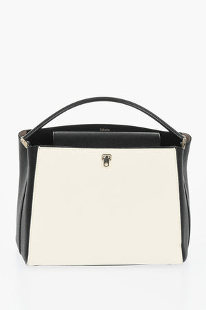Zweifarbige Leder-Schultertasche