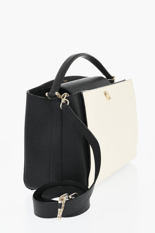 Two-Tone Leather Shoulder Bag