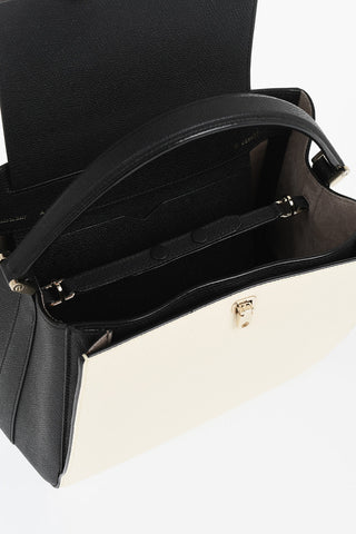 Two-Tone Leather Shoulder Bag
