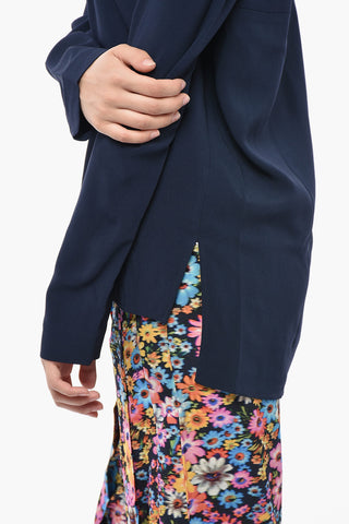 Blusa Asimmetrica a Maniche Lunghe con Mezza Zip