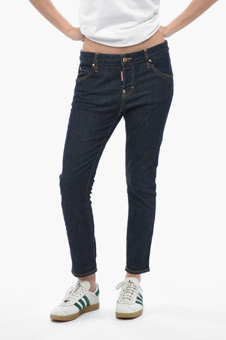 Jeans Skinny Fit in Denim Lavaggio Scuro 15cm
