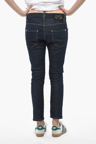 Jeans Skinny Fit in Denim Lavaggio Scuro 15cm