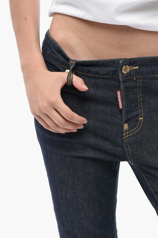Jeans Skinny Fit in Denim Lavaggio Scuro 15cm