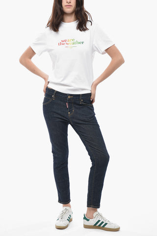 Jeans Skinny Fit in Denim Lavaggio Scuro 15cm