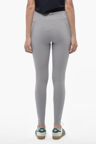Leggings a Costine Con Logo Ricamato