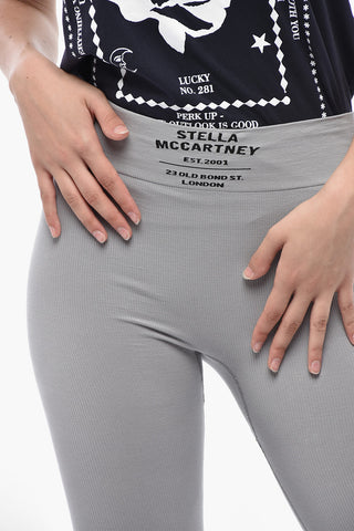 Leggings a Costine Con Logo Ricamato