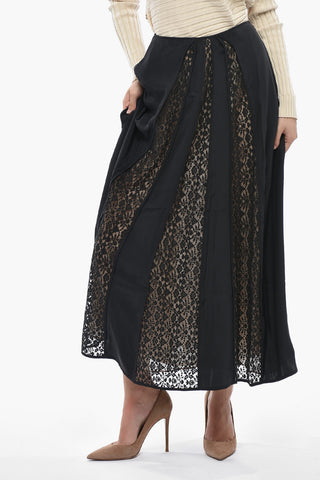 Gonna Midi in Chiffon ANABELLA con Inserti in Pizzo