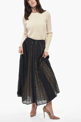 Gonna Midi in Chiffon ANABELLA con Inserti in Pizzo