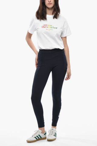 Leggings in Scuba Riciclato con Logo Stampato