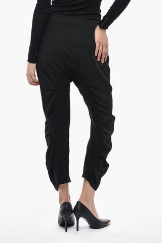 Wool Trousers with Ruched Detail