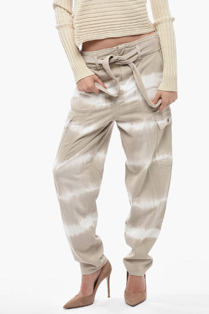 Pantaloni Cargo BAMBOO SAFARI con Motivo Tie Dye e Cintura