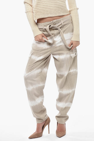 Pantaloni Cargo BAMBOO SAFARI con Motivo Tie Dye e Cintura