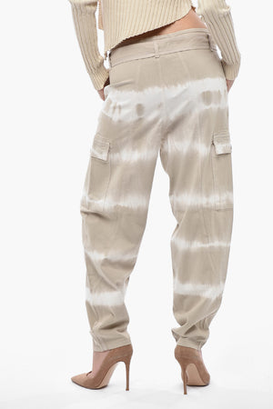 Pantaloni Cargo BAMBOO SAFARI con Motivo Tie Dye e Cintura