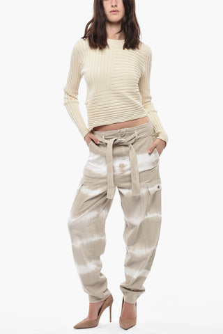Pantaloni Cargo BAMBOO SAFARI con Motivo Tie Dye e Cintura