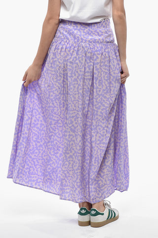 Gonna Maxi SWEET HEART In Seta Con Stampa Bleached