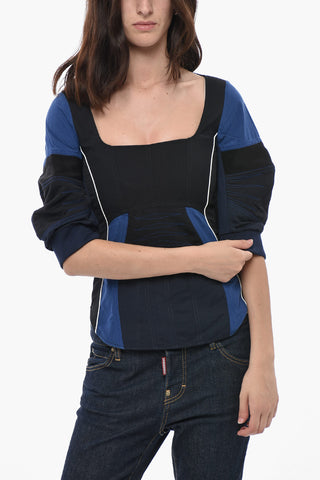 Top GISELLE Bicolore con Collo Squadrato