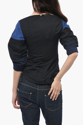 Top GISELLE Bicolore con Collo Squadrato