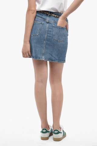 Minigonna in Denim con Cintura Logata