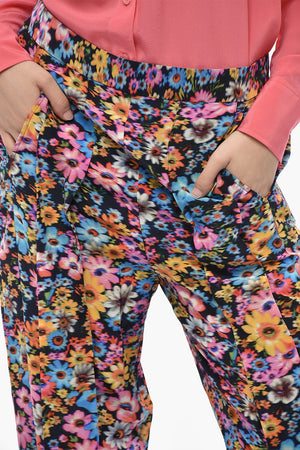 Pantaloni in Seta CHRISTELLE con Motivo Floreale