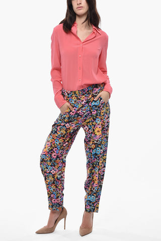 Pantaloni in Seta CHRISTELLE con Motivo Floreale