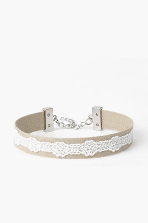 Choker Aus Stoff Mit Makramée-Detail
