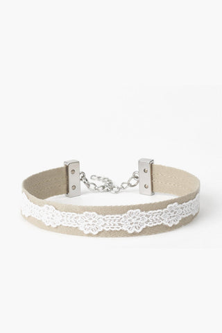 Fabric Choker With Macramé Detail