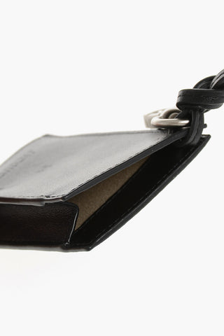 Leather Card Holder With Strap And Embossed Logo